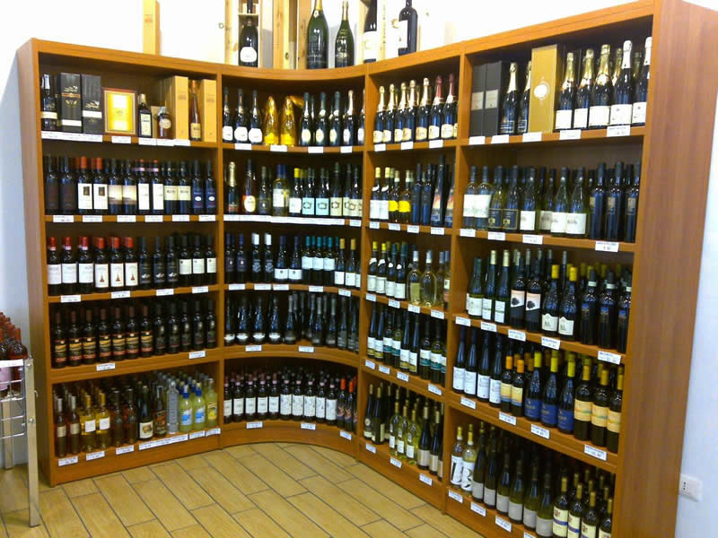 Espositore per cantina vini in legno massello