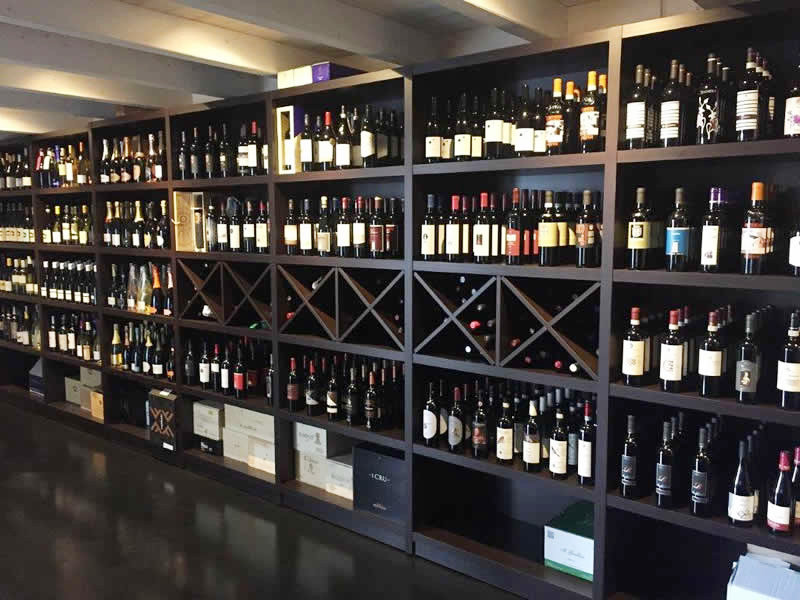 Espositore vini in legno colore Wengè